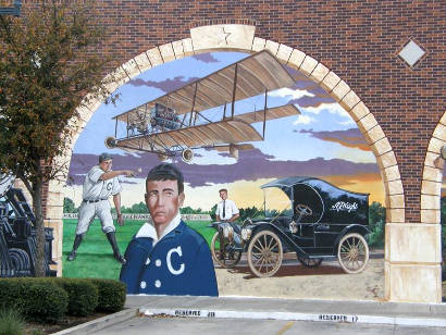 Cleburne Tx - Baseball, Auto & Plane Mural