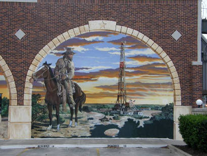 Cleburne Tx - Oil Rig Mural