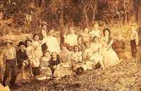 Sunday school class picnic, Texas vintage photo