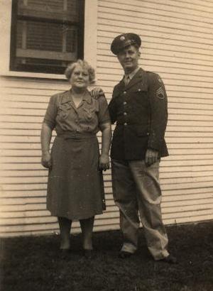 S Sgt Burson with Mother Burson, 1943 