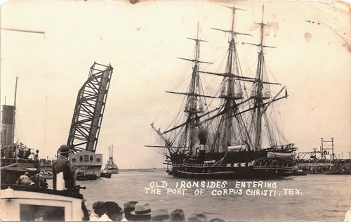 Corpus Christi, Texas, old Bascule Bridge opening for the USS Constitution