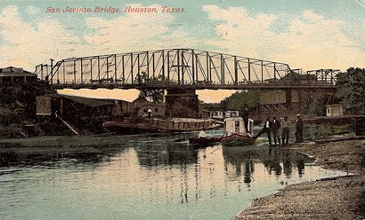 Houston TX San Jacinto Bridge Postmarked 1913