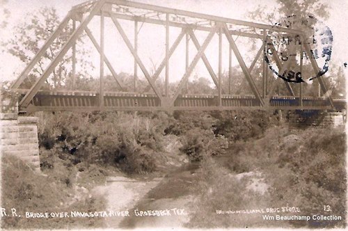 Railroad Bridge over Navasota River near Groesbeck, Texas
