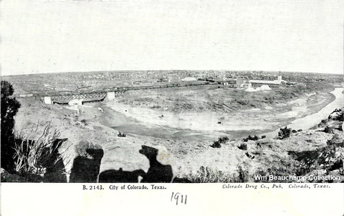 Colorado City, TX Colorado River Bridge, Postmarked August 21 , 1911