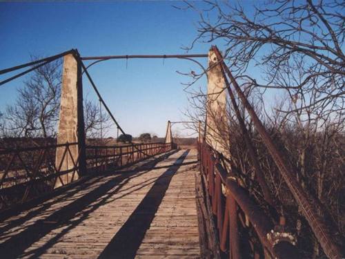 Clear Fork Suspension Bridge NE of Albany Texas 