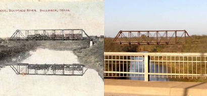 Ballinger TX - Railroad Bridge over Colorado River, collage