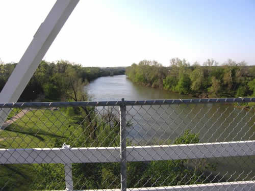 Bastrop TX -  View of Colorado River from Old Iron Bridge