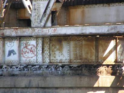 Brazoria Tx - Brazos River Railroad Swing Bridge, Swing  mechanism close up