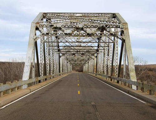 TX - Collingsworth County 1939 Salt Fork Red River Thru Truss Bridge 