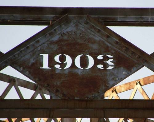 Llano Texas Railroad Through Truss Bridge 1903 date plate