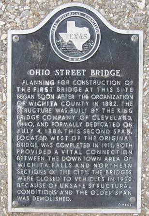 Wichita Falls Tx Ohio Street Bridge Historical Marker