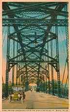 Waco Iron Bridge vintage post card