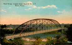 Waco Steel Bridge vintage post card