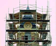 Fayette County courthouse  tower under restoration