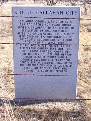 Site of Callahan City, Texas  Marker 