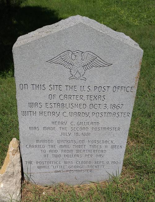 Carter, Texas - Post Office stone marker