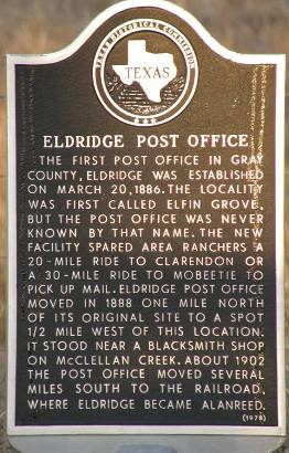 Eldridge TX - Post Office Historical Marker