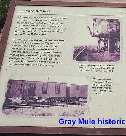 Gray Mule Texas Historical Marker, Edgin  Siding