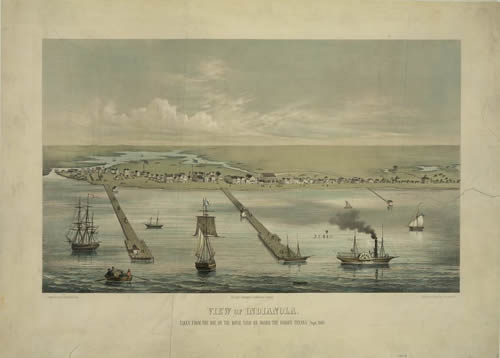 Indianola, Texas 1860 town coastal view