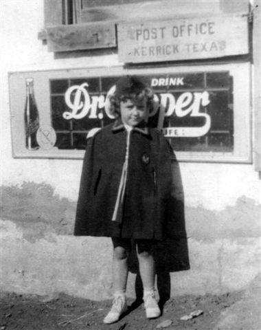 Kerrick, Texas old photo - Little Red Riding Hood by Dr. Pepper sign