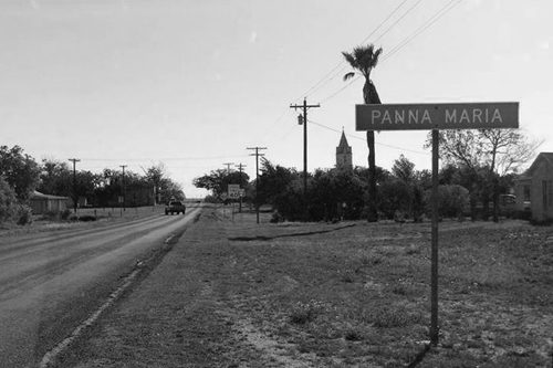 Panna Maria TX road sign