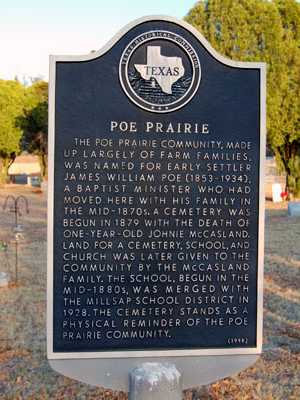 Poe Prairie TX  historical marker