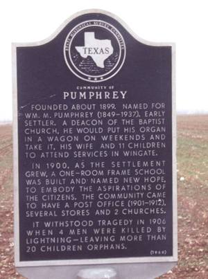 Pumphrey historical marker, Texas