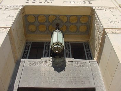Jefferson County Courthouse entrance, Beaumont, Texas