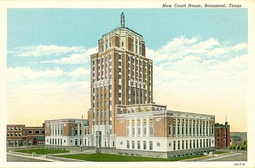 1931 Jefferson County Courthouse, Beaumont, Texas  old postcard