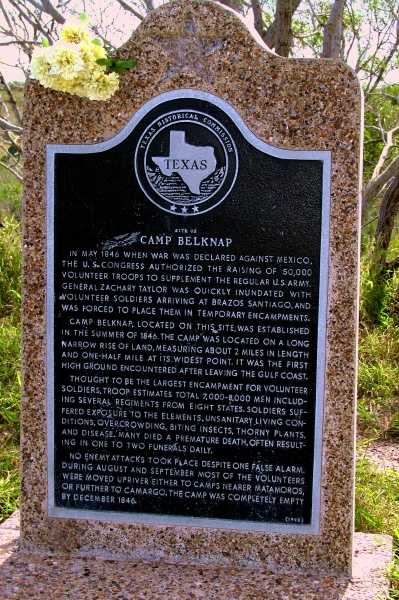 Camp Belknap historical marker, Boca Chica, Texas