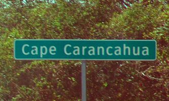 Cape Carancahua city limit sign, Texas