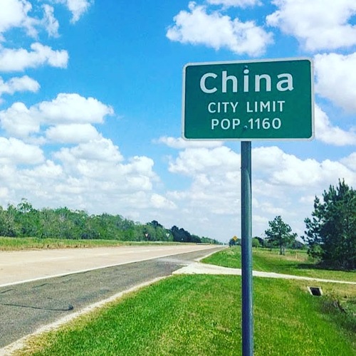 China TX - Population Sign