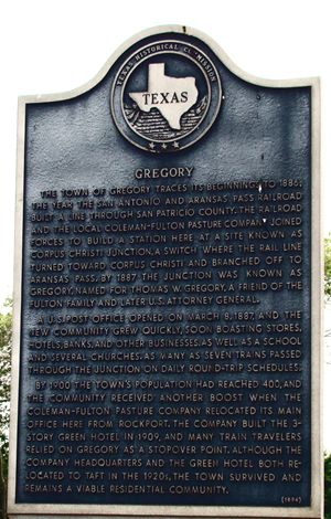 Gregory Texas historical marker,