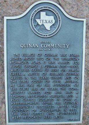 Hungerford TX - Quinan Community Historical Marker