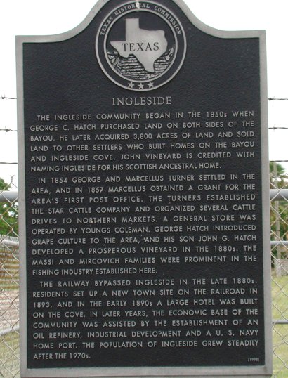 Ingleside Texas historical marker
