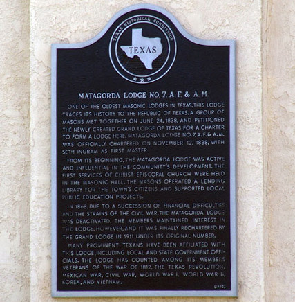 Matagorda Texas - Matagorda Masonic Lodge historical marker