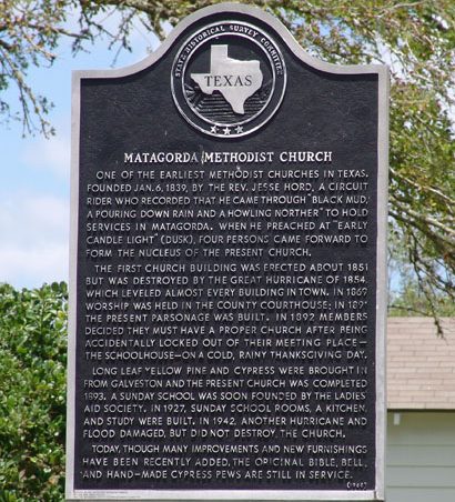 Matagorda Texas - Matagorda Methodist Church historical marker