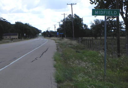 Midfield TX - Road Sign