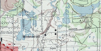 Moonshine Hill TX - 1955 Topography Map