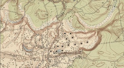 Moonshine Hill TX - 1916 Topography Map