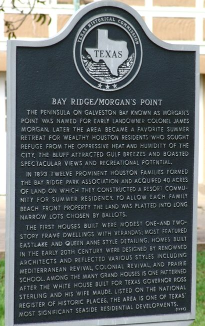 Bay Ridge / Morgan's Point , Texas  marker