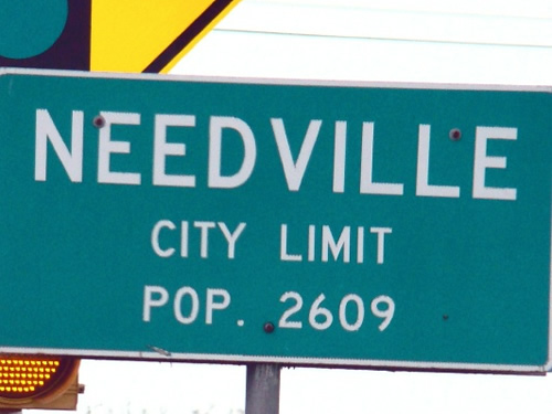 Needville Texas City Limit population sign