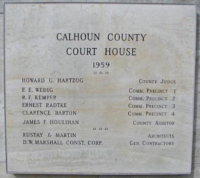 Port Lavaca, Texas - 1959 Calhoun County Courthouse cornerstone