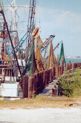 Port Lavaca  TX - shrimp boats with nets