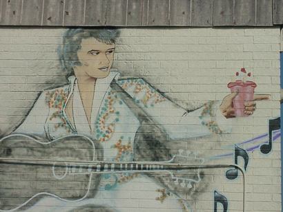 Robstown TX painted wall mural Elvis