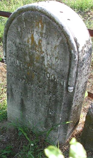 Tombstone of Andrew J. Hogan, Rockport Cemetery, Texas