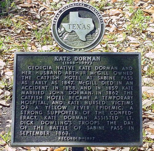 Kate Dorman Historical Marker in Sabine Pass  Cemetery