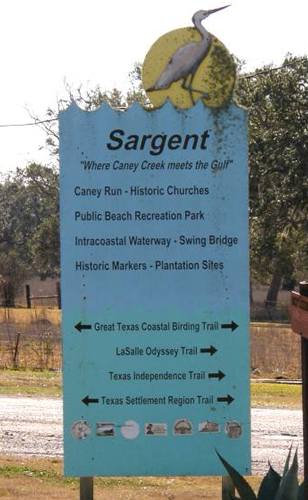 Sargent Tx tourist sign