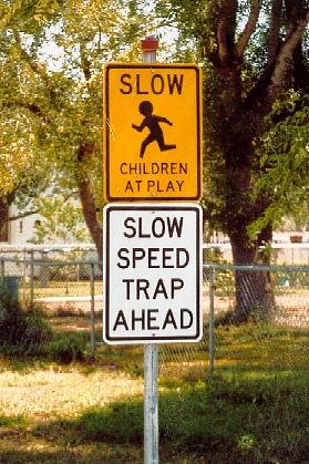 Sarita TX speed trap sign