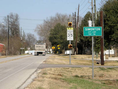 Simonton Tx Road Sign